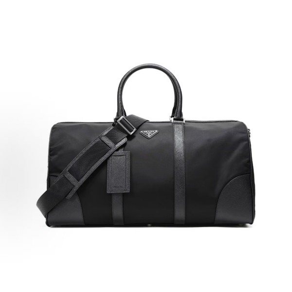 PRADA men\'s black hand-held crossbody travel bag